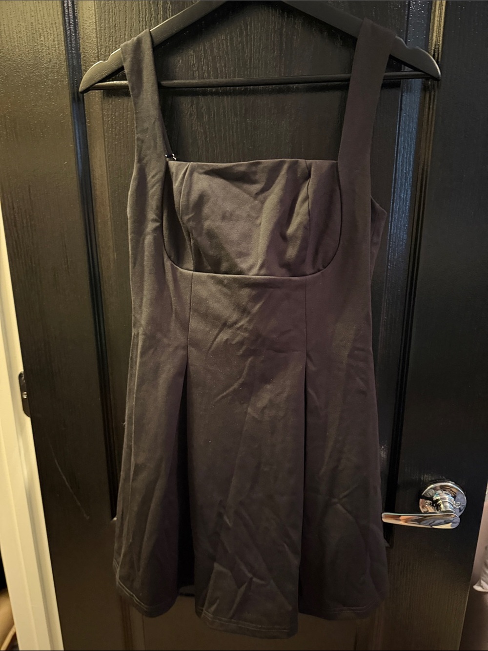 OYS Square-Neck Black Mini Dress NWOT